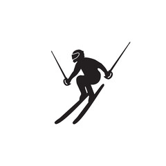 Ski sport player logo design