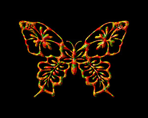 Obraz na płótnie Canvas Butterfly Emblem Sign, Jellybeans Yummy sweets Colorful jelly Icon Logo Symbol illustration