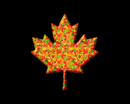 Maple leaf, Canadian Symbol Emblem Sign, Jellybeans Yummy sweets Colorful jelly Icon Logo Symbol illustration