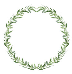 couronne De feuilles d’olivier, fond blanc 