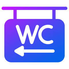WC sign icon