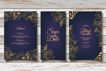 Elegant Floral Wedding Invitation Card Set