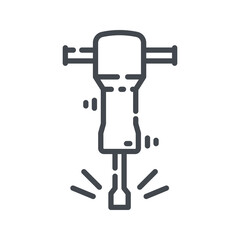 Hydraulic breaker line icon isolated on transparent background