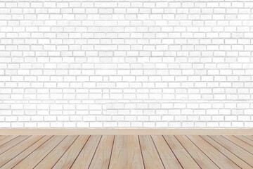 empty room with brick wall