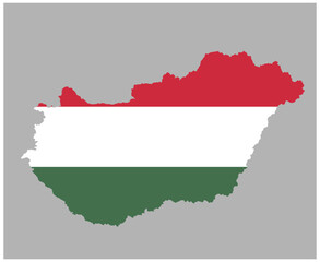 Hungary Flag National Europe Emblem Map Icon Vector Illustration Abstract Design Element