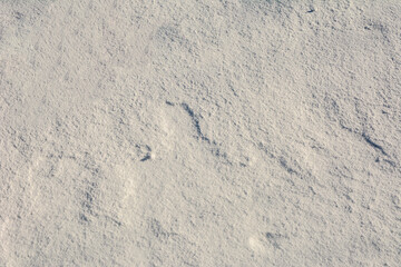 white snow surface on a sunny day. Winter texture, snow background