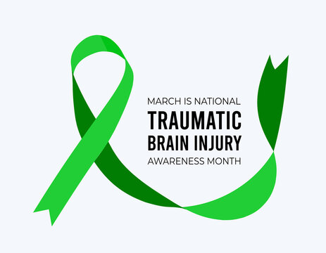 National Traumatic Brain Injury Awareness Month. Illustration on white