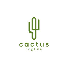 Cactus logo design badges vector Illustrations