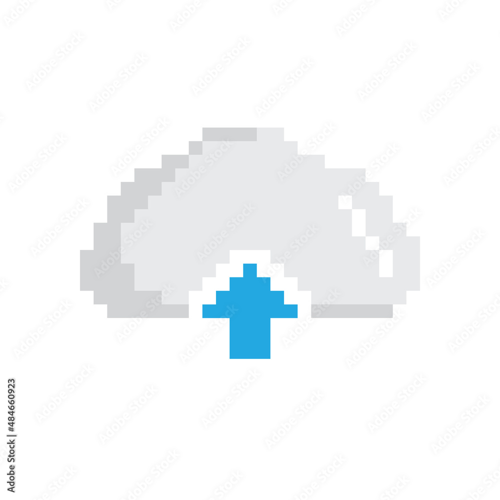 Poster pixel upload icon vector 8 bit game