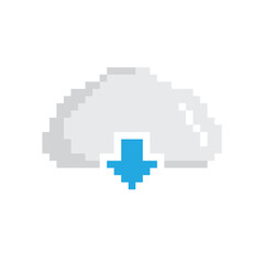 Obraz premium pixel download icon vector 8 bit game