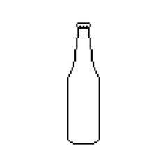 pixel beer bottle icon vector 