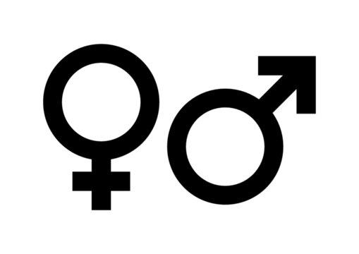 Gender symbol vector icon. Vector illustration isolated on white background.