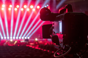 television camera in the concert hall, before the concert