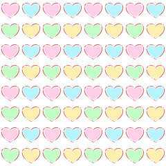 Vector seamless love symbol pattern, with stylish hearts