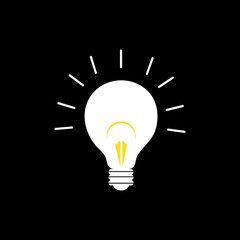Bulb icon logo vector