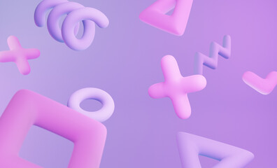 Abstract background shapes. 3d render