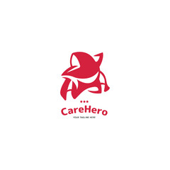 Star and Hero logo combination. Star silhouette logo with one color