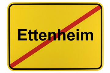 Illustration eines Ortsschildes der Stadt Ettenheim