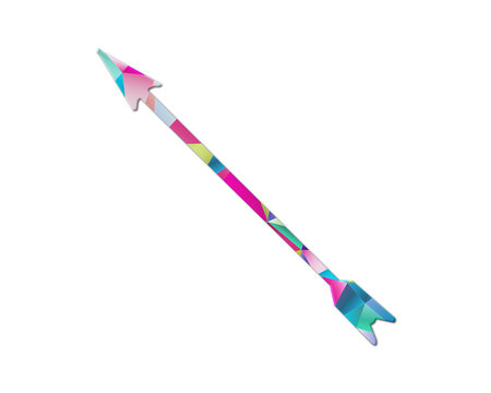 Arrow Low Poly Multicolored Retro Illustration