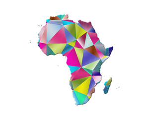 Fototapeta na wymiar Africa Map African Low Poly Multicolored Retro illustration