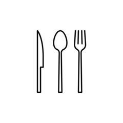 Spoon and fork, knife line vector icon. Diet outline vector icon spoon and fork, knife