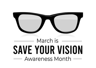 Save Your Vision Awareness Month. Vector illustration on white