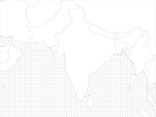 South Asia simple outline blank map
