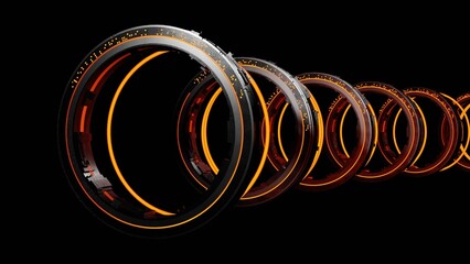 abstract background of Sci Fi Modern Futuristic warp teleporter tube path, 3D illustration rendering © moxumbic