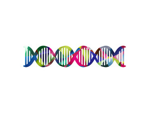 Genetic Gene Biology Low Poly Multicolored Retro illustration