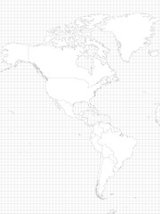 Americas simple outline blank map