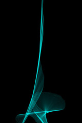 Abstract bright wavy lines on a dark blue background Futuristic technology illustration design The pattern of the wave line Abstract modern background for web site