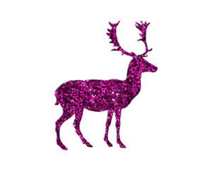 Reindeer Deer Purple Glitter Icon Logo Symbol illustration

