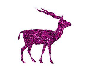 Antler moose Purple Glitter Icon Logo Symbol illustration
