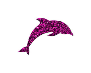 Dolphin Fish Purple Glitter Icon Logo Symbol illustration
