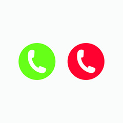 Answer and decline icon symbol | Red and green call icon symbol for web, app, logo
