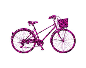 Bicycle Bike Cycle Purple Glitter Icon Logo Symbol illustration
