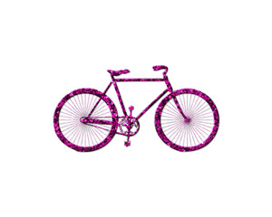 Fototapeta na wymiar Bicycle Biker Cycle Purple Glitter Icon Logo Symbol illustration 