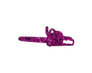 Carpenter Saw tool Purple Glitter Icon Logo Symbol illustration
