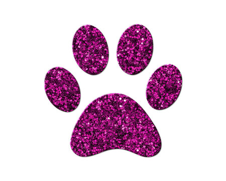 Footprint Paw Foot Purple Glitter Icon Logo Symbol Illustration
