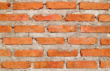 Front View of Grunge Brick Wall for Abstract Backdrop or Banner