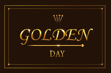 Illustration with gold text and playing card elements