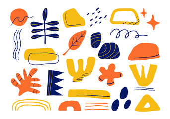 Abstract organic matisse shape. set of blob doodle round shape. hand drawn decoration element. art vector illustration