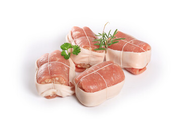 paupiette de veau sur fond blanc