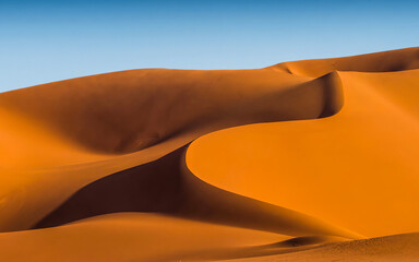 Sand dunes in the Hatta desert Dubai