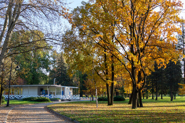 Autumn Park. The coming autumn. Vacation in autumn.