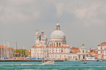 Venedig, Santa maria della Salute, Basilica, Altstadt, Canale Grande, Gondel, Schifffahrt, Insel, Lagune, Sommer, Italien