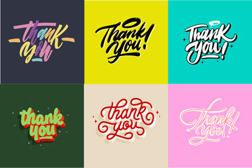 vector set of THANK YOU quotes.vector illustration.calligraphy lettering.modern typography design.illustration perfect for poster.t shirt,banner,greeting card,etc