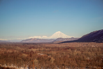 View of the Koryaksky volcano