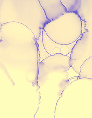 Wedding Card Design. Yellow Pastel Flow Liquid.