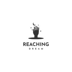 Reaching dream hand logo template design